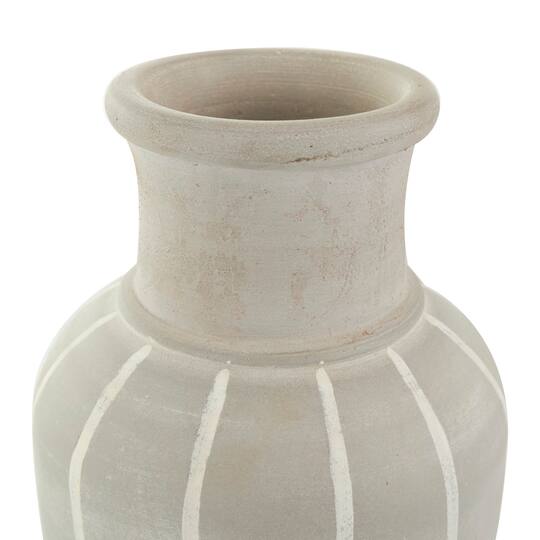 15" Blue & Gray Ceramic Abstract Ombre Drip Vase